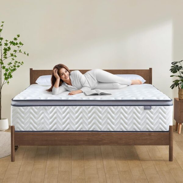 Lynnbery Hybrid Mattress: CertiPUR-US Certified for Pressure Relief & Motion Isolation